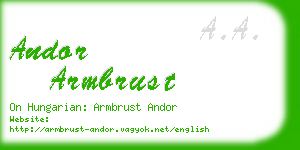 andor armbrust business card